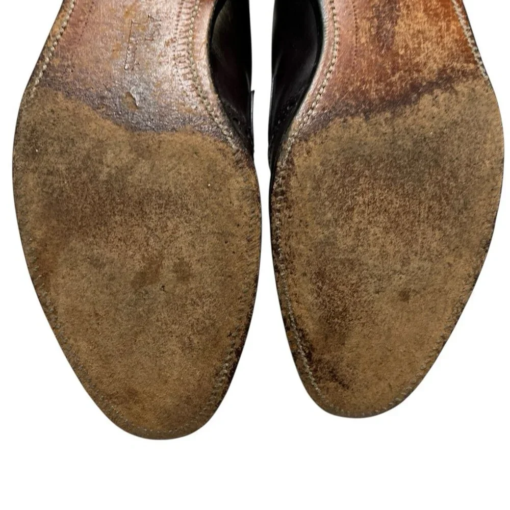 Allen‎ Edmonds Shoe Mens 10 Wilbert Brown Leather Comfort Blucher Oxford Casual